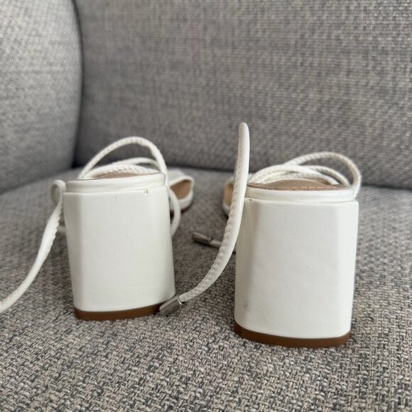 White Lace Up Heels - Picture 8 of 9